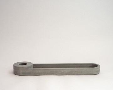 Kandelaar ovaal grijs