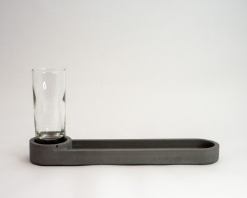 Schaal ovaal mini-vaas antraciet